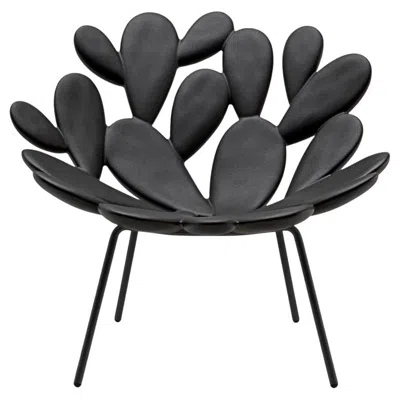 Pre-owned Qeeboo Filicudi Armchair Colored In Black Polyethylene & Steel By Marcantonio