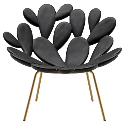 Pre-owned Qeeboo Filicudi Armchair In Black/brass Recyclable Polyethylene By Marcantonio