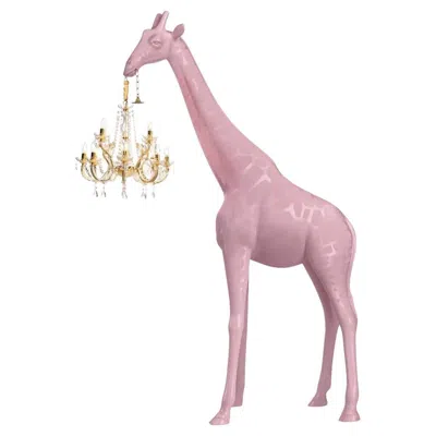 Pre-owned Qeeboo Giraffe In Love M Indoor Lamp In Pink Polycarbonate And Polyethylene