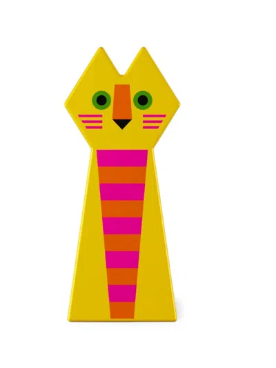 Qeeboo Kitty Candle Holder In Yellow