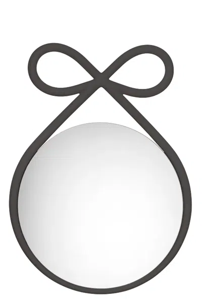 Qeeboo Mirror With Sculptural Bow Frame In Black