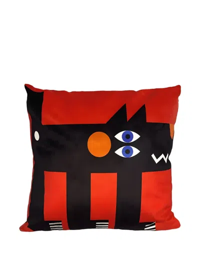 Qeeboo Oggian Akela Printed Cushion In Black