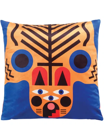 Qeeboo Oggian Teger Cushion (45cm X 45cm) In 蓝色