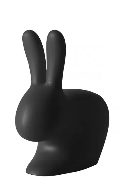 Qeeboo Rabbit Xs Doorstopper In Black