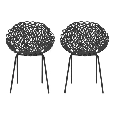 Pre-owned Qeeboo Set Of 2 Pcs Bacana Chair Indoor/outdoor In Black By Estudio Campana