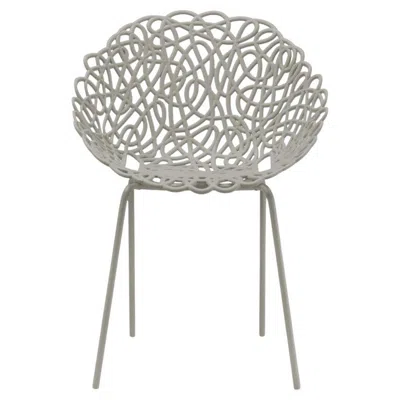Pre-owned Qeeboo Set Of 2 Pcs Bacana Chair Indoor/outdoor In Dove Grey By Estudio Campana In Gray