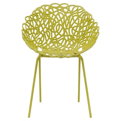 Pre-owned Qeeboo Set Of 2 Pcs Bacana Chair Indoor/outdoor In Mustard By Estudio Campana In Yellow