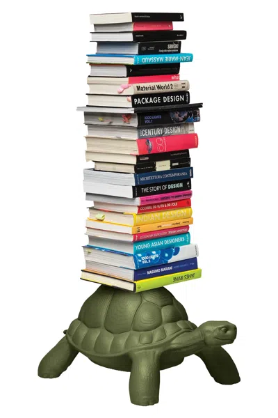 Qeeboo 'turtle Carry Bookshelf' Library In Green