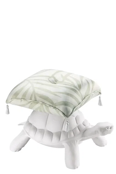 Qeeboo 'turtle Carry Pouf' Pouf In White