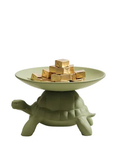 Qeeboo Turtle-shaped Tray In Green