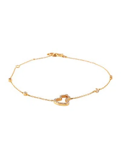 Pre-owned Qeelin 18k Diamond Petite Wulu Station Bracelet, 7" In Multicolor