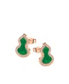 Qeelin Petite Wulu Logo Earrings In Yellow