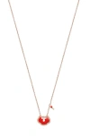 Qeelin Yu Yi Red Agate Pendant Necklace In Rose Gold