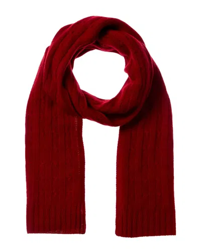 Qi Cashmere Cable Stitch Cashmere Scarf In Red
