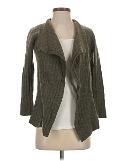 Pre-owned Qi Cashmere Cashmere Cardigan Sweater In Gray