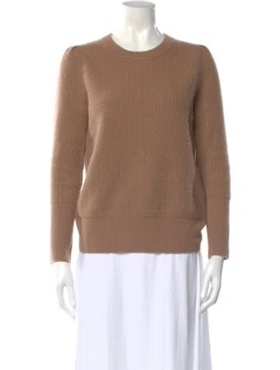 Pre-owned Qi Cashmere Cashmere Crew Neck Sweater In Neutral
