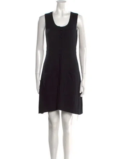 Pre-owned Qi Cashmere Cashmere Mini Dress In Black