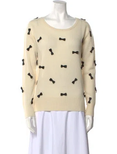 Pre-owned Qi Cashmere Cashmere Printed Sweater W/ Tags In Neutral
