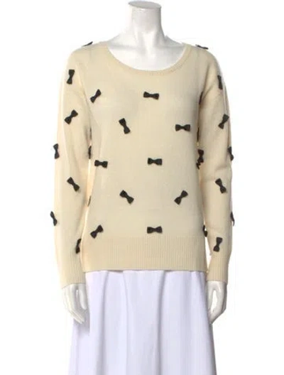 Pre-owned Qi Cashmere Cashmere Printed Sweater W/ Tags In Neutral