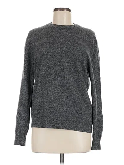 Pre-owned Qi Cashmere Cashmere Pullover Sweater In Gray