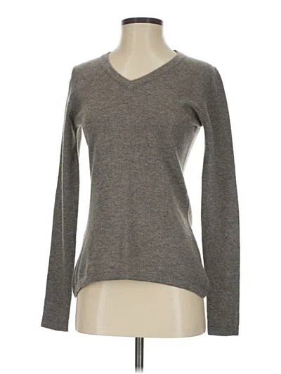 Pre-owned Qi Cashmere Cashmere Pullover Sweater In Gray