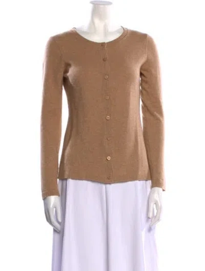 Pre-owned Qi Cashmere Cashmere Scoop Neck Sweater In Neutral