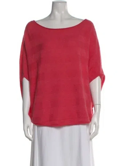 Pre-owned Qi Cashmere Cashmere Scoop Neck Sweater In Pink