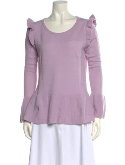 Pre-owned Qi Cashmere Cashmere Scoop Neck Sweater In Purple