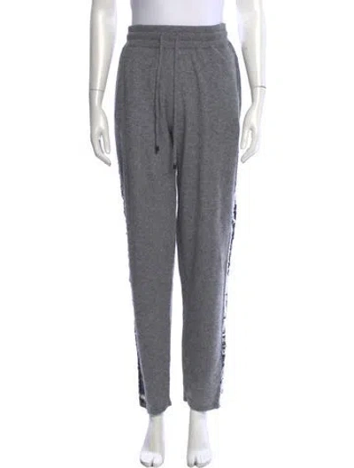 Pre-owned Qi Cashmere Cashmere Straight Leg Pants In Grey
