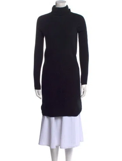 Pre-owned Qi Cashmere Cashmere Turtleneck Sweater In Black