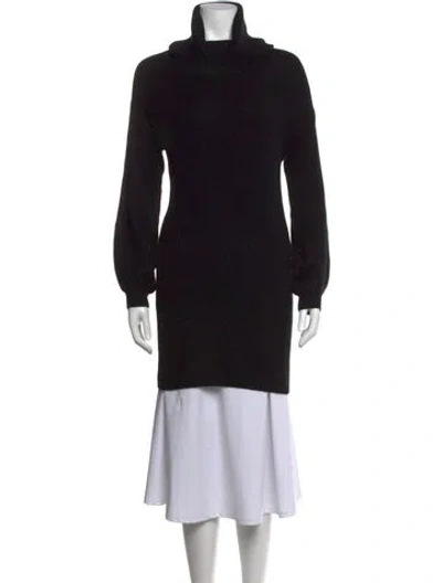 Pre-owned Qi Cashmere Cashmere Turtleneck Sweater In Black