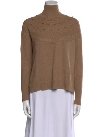 Pre-owned Qi Cashmere Cashmere Turtleneck Sweater In Brown