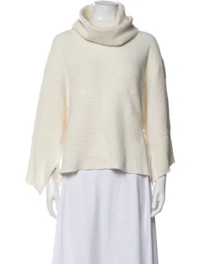 Pre-owned Qi Cashmere Cashmere Turtleneck Sweater In Neutrals
