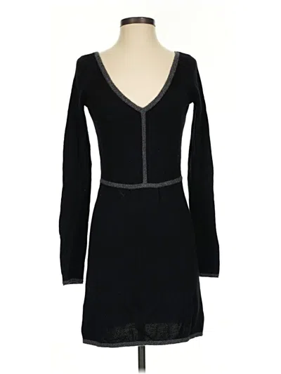 Pre-owned Qi Cashmere Casual Dress In Black