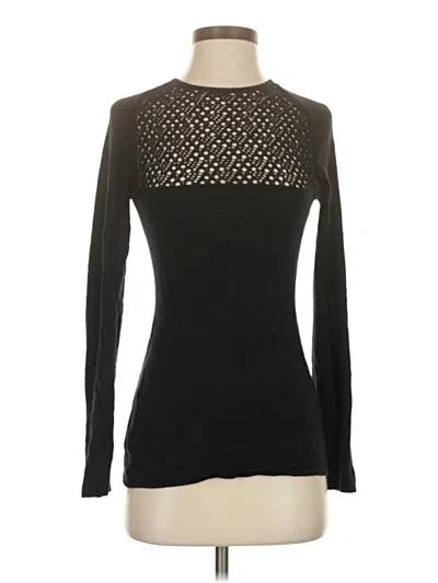 Pre-owned Qi Cashmere Long Sleeve Top Black Turtleneck Tops