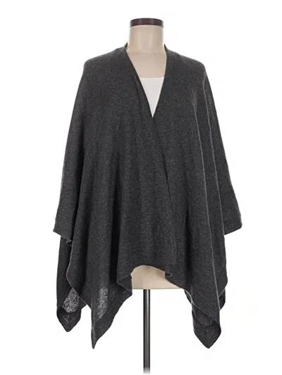 Pre-owned Qi Cashmere Poncho In Gray