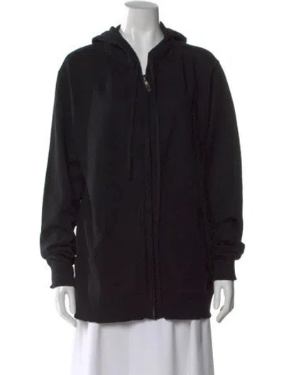 Pre-owned Qi Cashmere V-neck Sweater In Black
