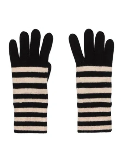 Pre-owned Qi Cashmere Woven Winter Gloves In White