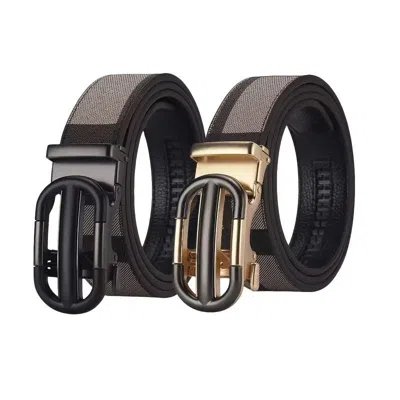 Qing Coal Men's Belt Hollow Alloy Automatic Buckle Printed Men's Belt Versatile High-end Belt Fashion Belt Str In Animal Print