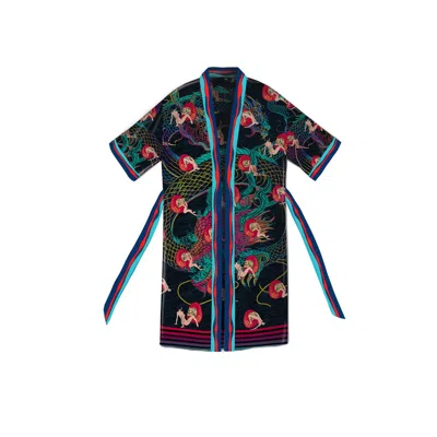 Qinkimo Women's Unique Sexy Kimono, Artistic Statement Piece "daruma" In Multi