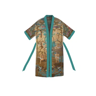 Qinkimo Women's Unique Sexy Kimono, Artistic Statement Piece "vis Feminina" Golden Edition