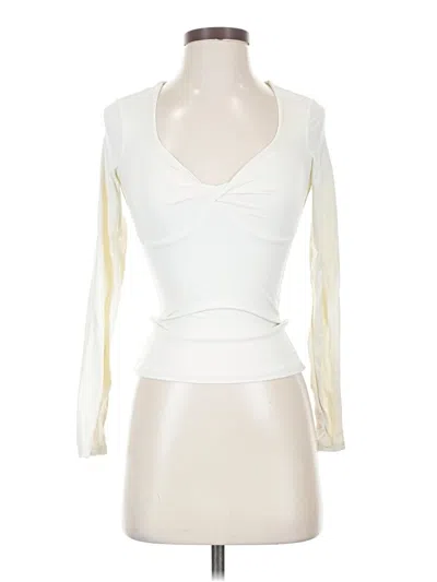 Pre-owned Qinsen 3/4 Sleeve T-shirt In White