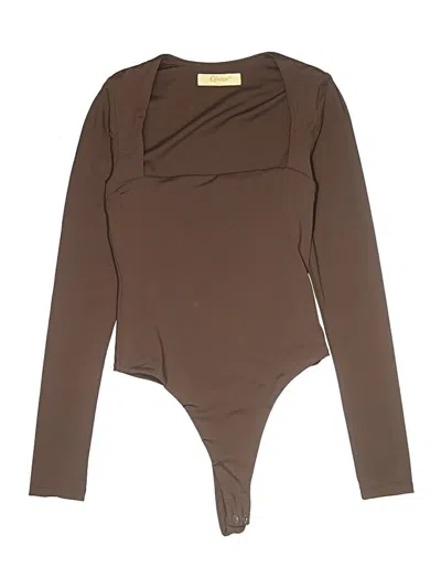 Pre-owned Qinsen Bodysuit In Brown