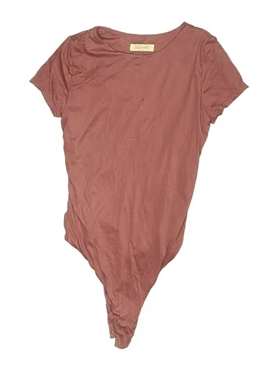 Pre-owned Qinsen Bodysuit In Burgundy