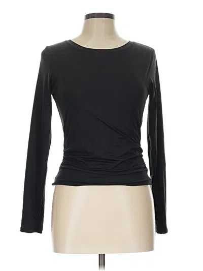 Pre-owned Qinsen Long Sleeve Top Black Boatneck Tops