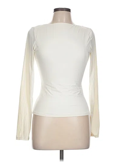 Pre-owned Qinsen Long Sleeve Top Ivory Turtleneck Tops