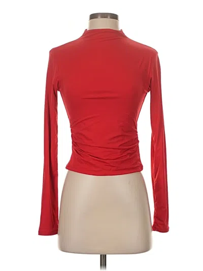 Pre-owned Qinsen Long Sleeve Turtleneck In Red