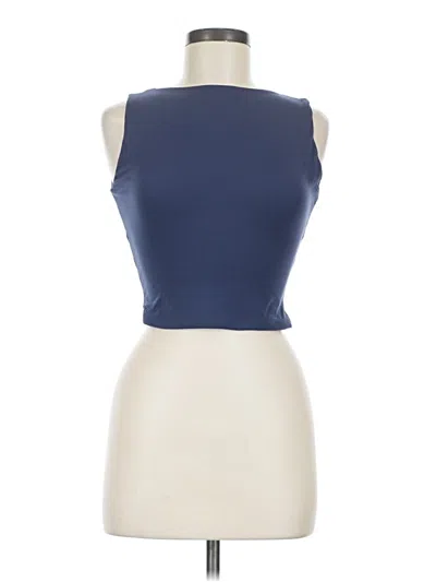 Pre-owned Qinsen Sleeveless Top Blue Boatneck Tops