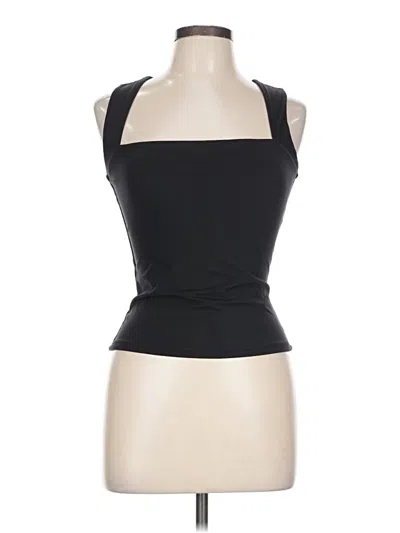 Pre-owned Qinsen Tank Top Black Halter Neckline Tops