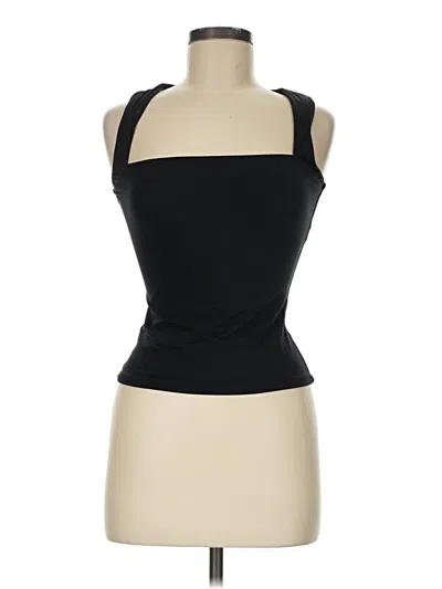 Pre-owned Qinsen Tank Top Black Halter Neckline Tops